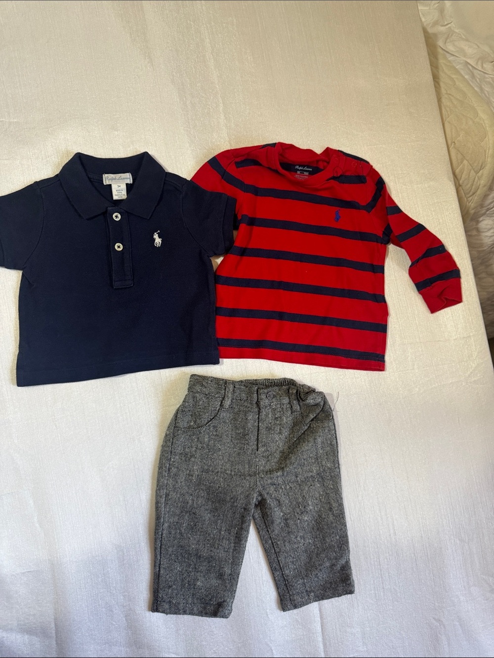 Ralph Lauren Kids Navy Polo & Red/Navy Striped Long-Sleeve Top